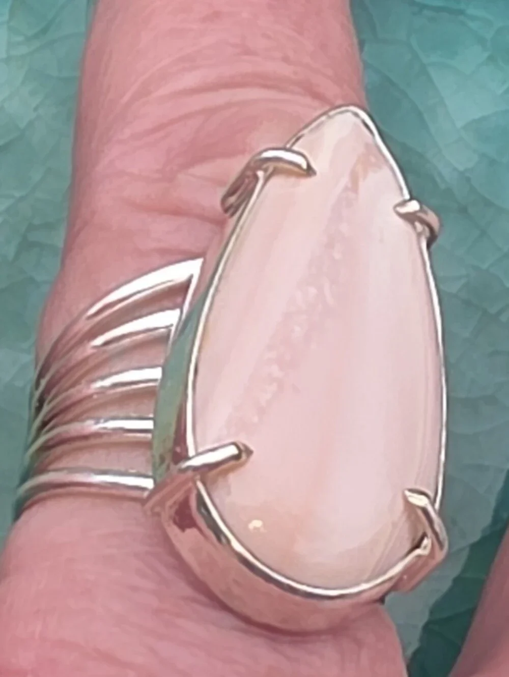 Pink Opal Gemstone Ring In 925 Sterling Silver (7)